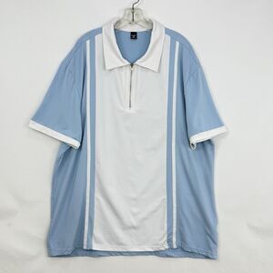 Men's Classic Regular-Fit Polo Shirt Men Blue Short Sleeve Shirt Size XXL